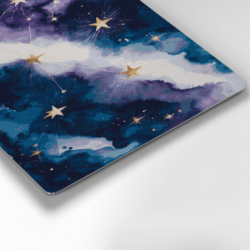 Art mural bleu en métal Space Cassiopeia, H 20 po x l 24 po