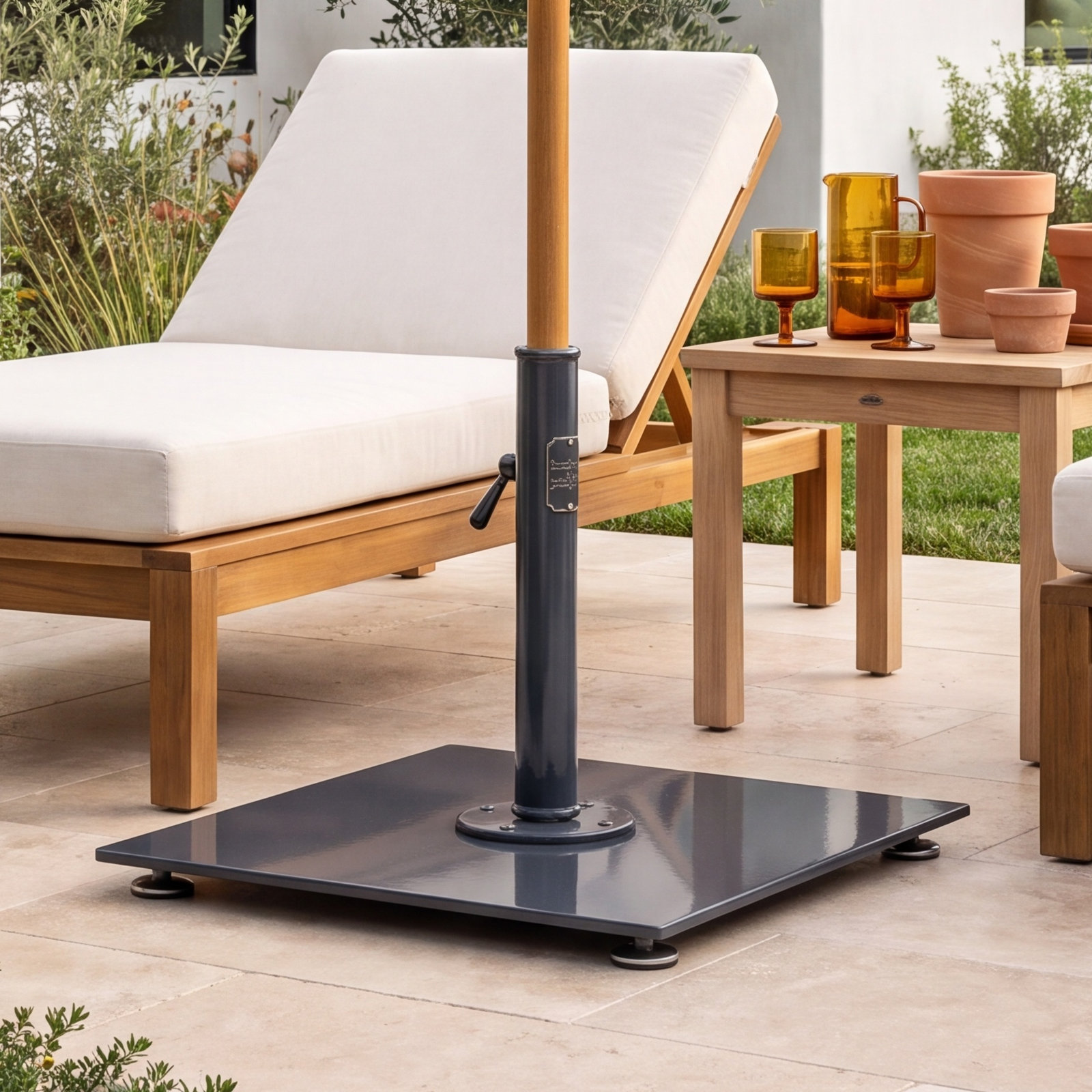 35lb In-Ground Umbrella Base, Black