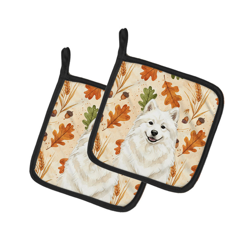Paire de porte-casseroles crème Samoyed Heirloom Fall