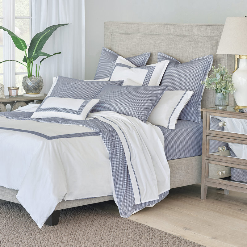 Housse de couette Malaya par Alexa Hampton, Housse de couette super grand, Bleu marine