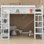 Lit mezzanine en bois avec tablettes de rangement
