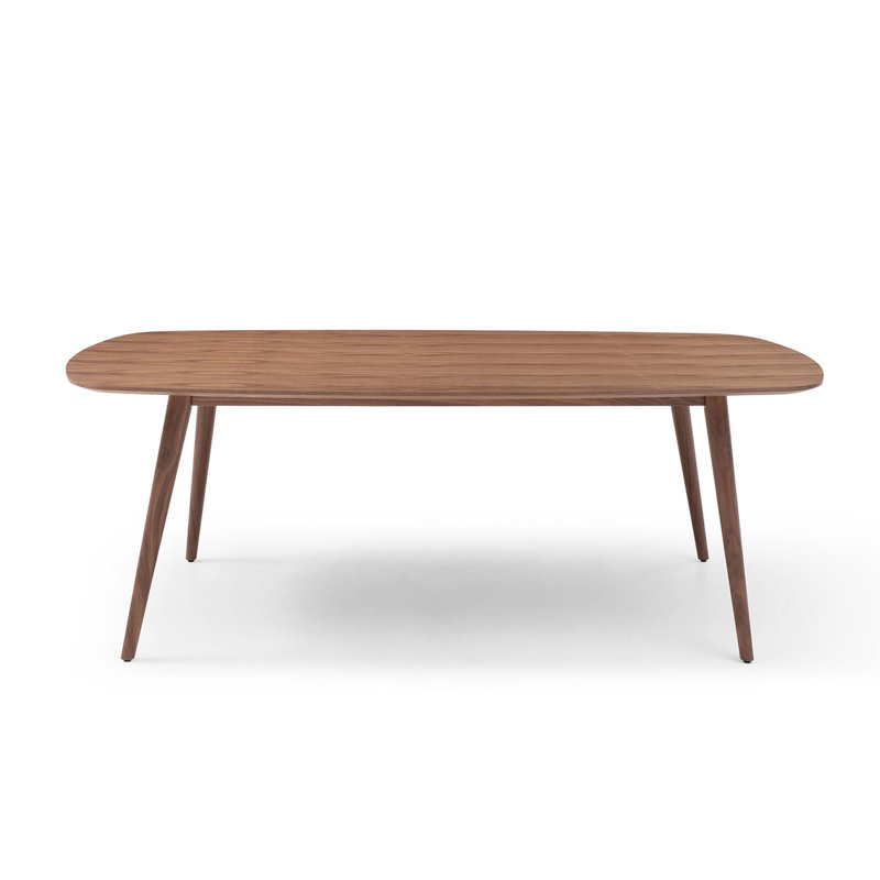Table rectangulaire en noyer avec placage de frêne pour 8 repas 71,52 pouces avec noyer 8