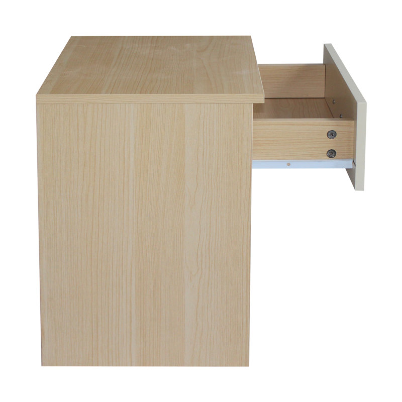 45 cm W Bedside Table, Oak/Cream
