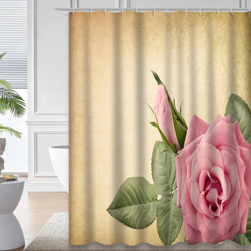 Rose rétro, rose, vieille lettre, chic, décoration de campagne chic avec 12 crochets, L 72 po x l 84 po