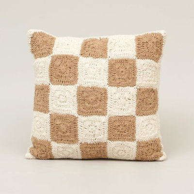 Checkered Cotton Throw Pillow