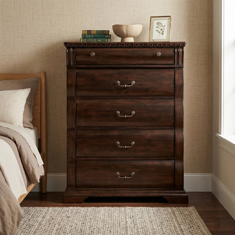 Allanson 38"W 5-Drawer Solid Wood Chest