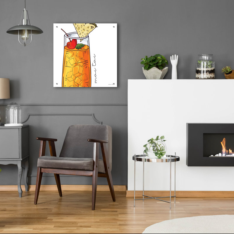  «Mai Tai» par Susan Ball, art mural en verre acrylique, 24 po x 24 po, H 24 po x l 24 po
