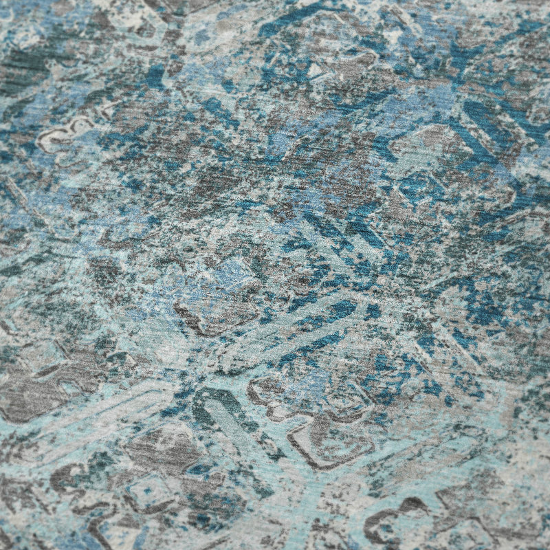Jeté en laine Sherpa ASB768 Addison, Bleu sarcelle 