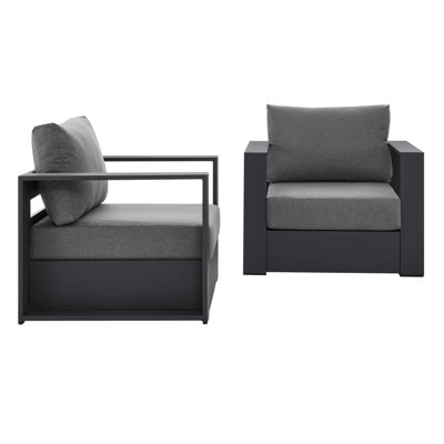 Modway Tahoe Outdoor Patio Powder-Coated Aluminum Armchair Set