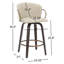Ensemble de 2 tabourets de comptoir pivotants de 26 po en similicuir, bois et métal Benedic-170627023