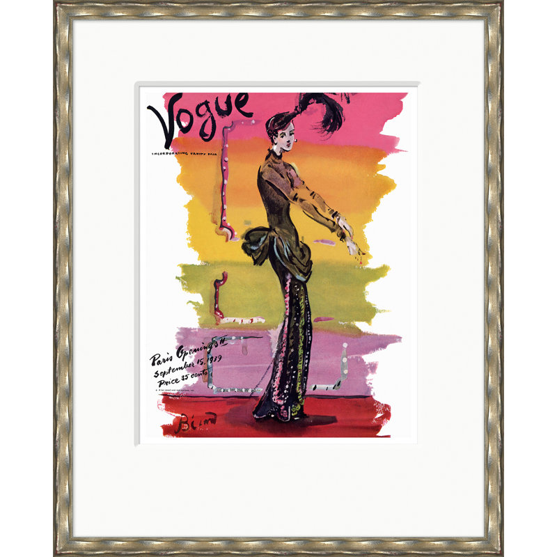 Couverture de Vogue, Illustration des ouvertures de Paris, Christian Berard, 15 septembre 1939, Argent argent