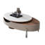 Table basse ovale avec rangement à hauteur réglable 51,18 po