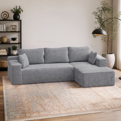 Ellie Cloudy Boneless Sectional Couch With L-shape Chaise, No Assembly Required, Modern Modular Sofa With Deep Seat, Upholstered Couches For Living Room Bedroom
