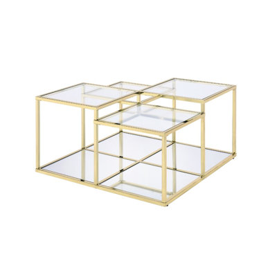 Steel and Tempered Glass Top Coffee Table