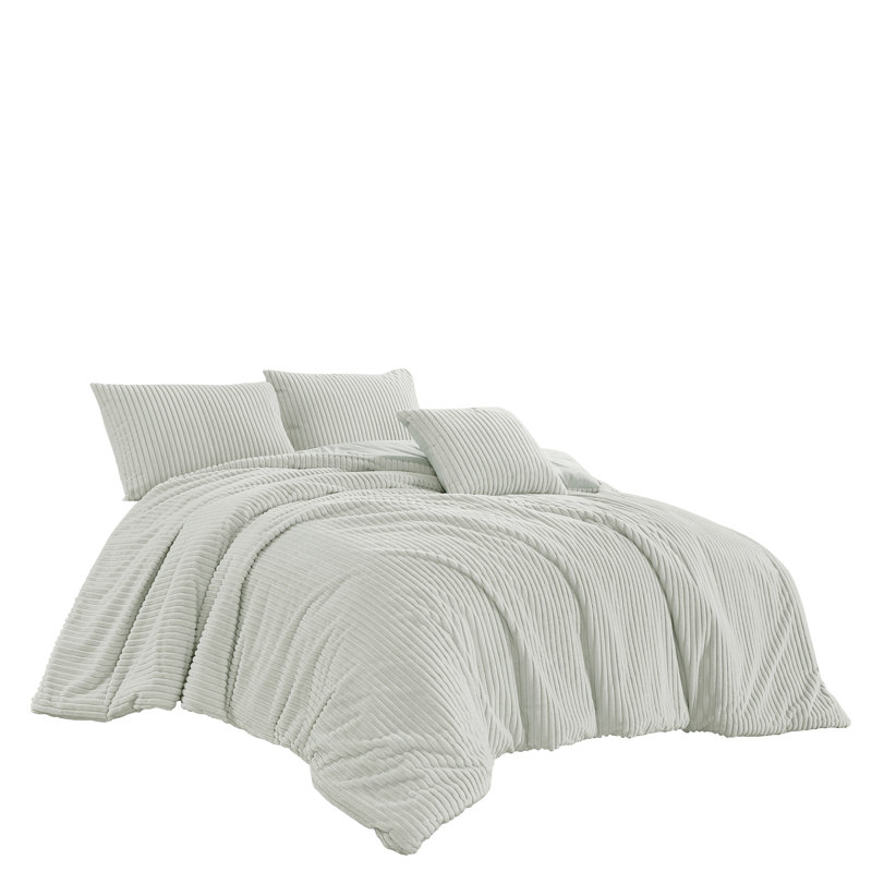 Ensemble d'édredon 4 pièces Apala, Édredon très grand et 3 pièces supplémentaires, Gris