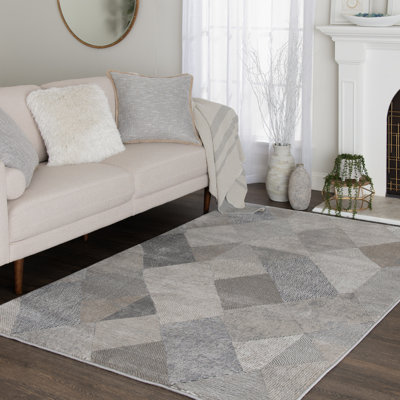 Tapis gris Bungalow Rose Allure Pelinzie