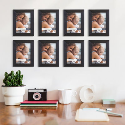 Black Wood Picture Frame - Set of 8