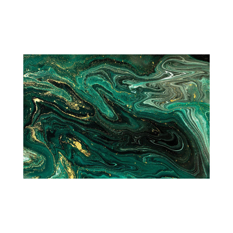 Marbre vert chatoyant par - Toile tendue, H 8 po x l 12 po x P 0,75 po