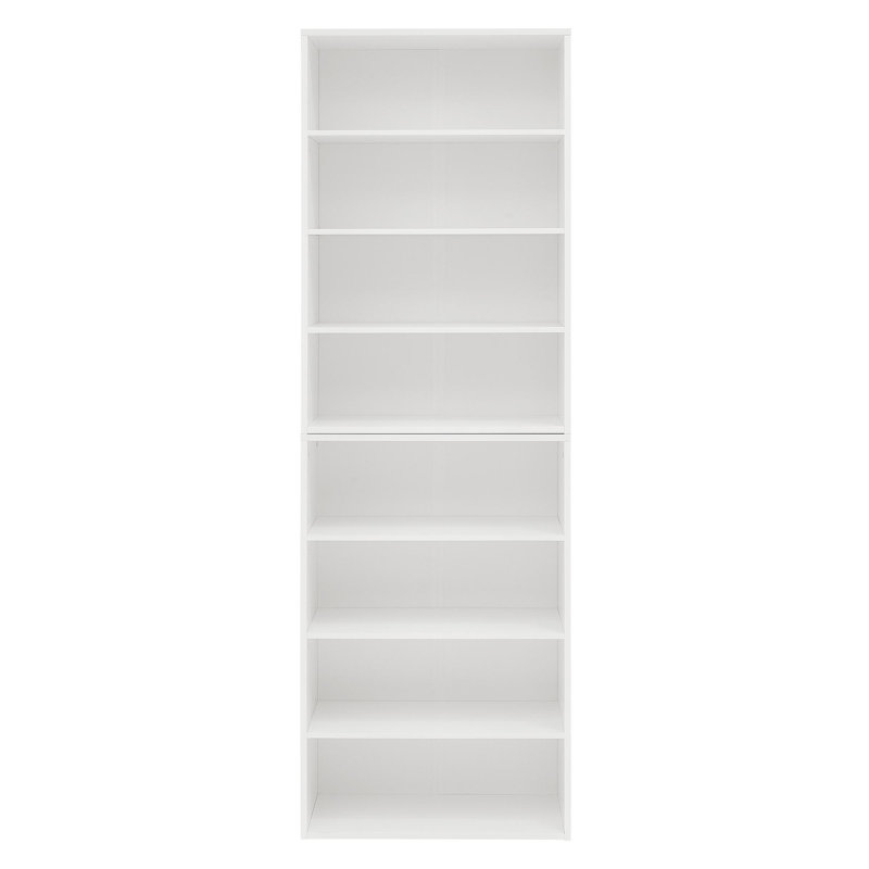 Armoire de rangement CD DVD, bibliothèque, étagère réglable à 8 couches, étagère de présentation, maison, bureau, bibliothèque double couche multifonctionnelle, peut être démontée en deux bibliothèques de rangement à 4 couches