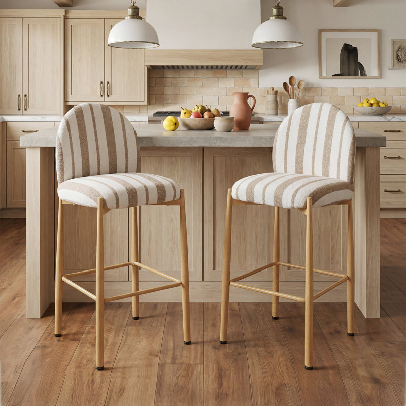 Tabourets de bar et de comptoir rembourrés H 27,36 po, ensemble de 4 chaises d'îlot de cuisine modernes avec structure en métal 