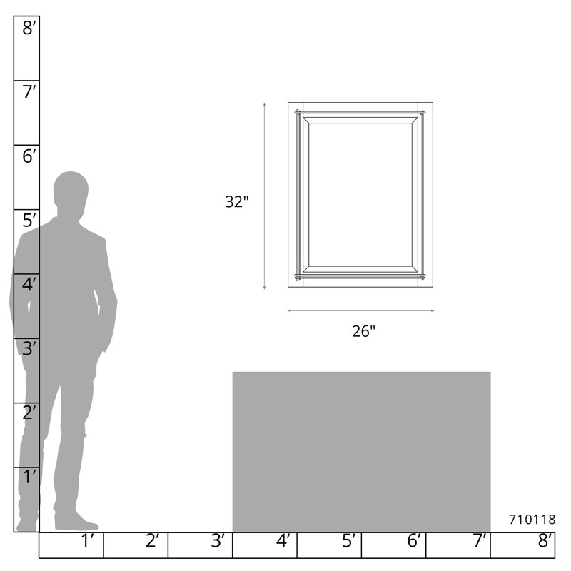 Miroir de salle de bain Metra, H 32 po x l 26 po, Sterling