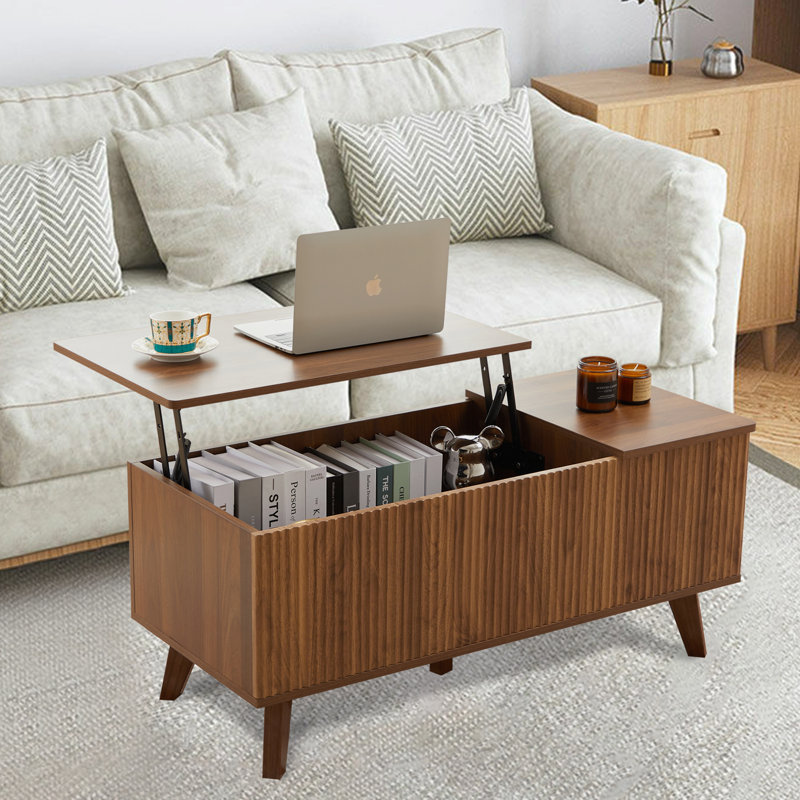 Saltash Lift Top Coffee Table with Storage, Brown