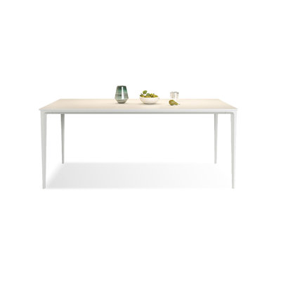 White Rectangular Sintered Stone + Aluminium Alloy Dining Table