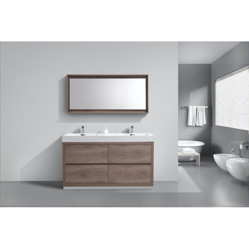 Bryian 59.25'' Double Bathroom Vanity with Reinforced Acrylic Top
