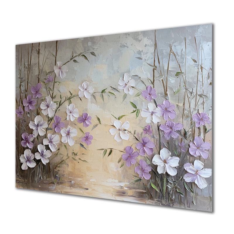 «Minimalist Lavender Horizon», reproduction d'art traditionnelle en métal, art mural en métal lavande, H 16 po x l 32 po