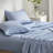 100% Comforter With Sheets, Twin, Blue Floral Design Twin Breathable Microfiber
