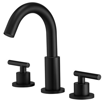 Swivel Brass Made Widespread Bathroom Sink Faucet With Drain Assembly