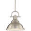 Mini-luminaire suspendu intérieur en nickel brossé à 1 lumière avec bol en forme de cloche de 12 po Abbie-J-1703105614-1703105600