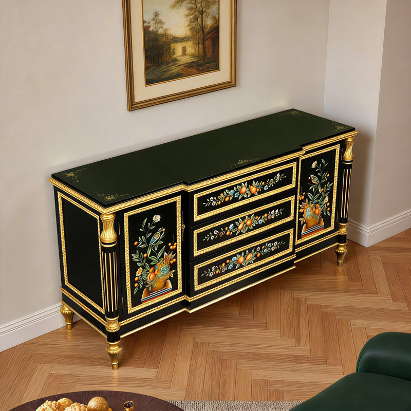 Table buffet en bois massif de 63,78 po Moonya