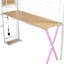 Lit mezzanine simple avec poste de travail à DEL, garde-robe, rangement et escalier, blanc, bureau encastré en métal avec gestion d'espace-2129828322