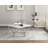 Modern White Sintered Stone Top End Table With Stainless Steel Frame