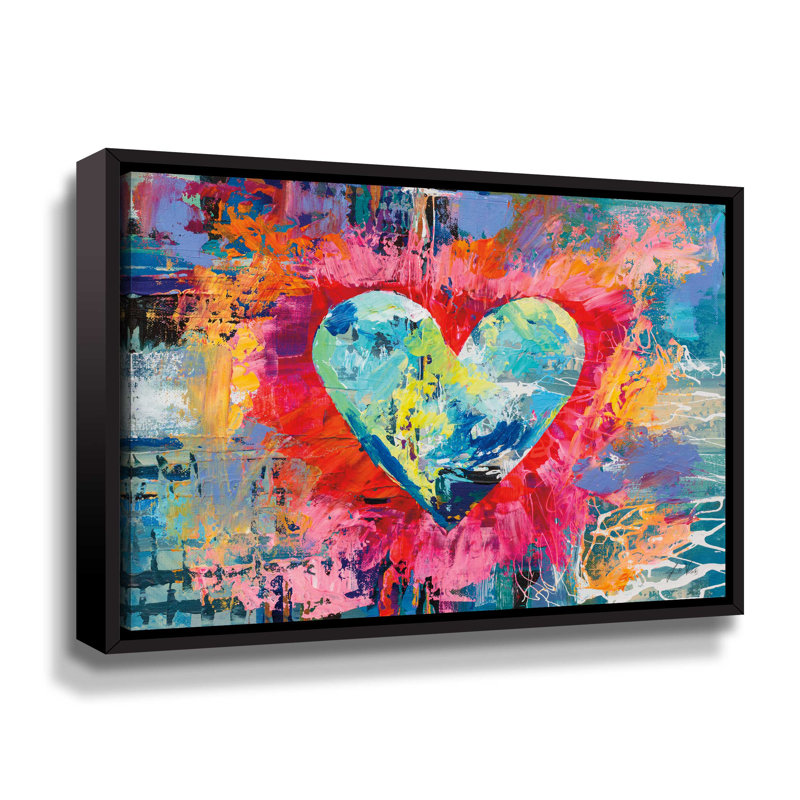 Premier amour - reproduction sur toile, Cadre noir, H 18 po x l 24 po x P 2 po