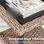 Fauteuil pivotant à bascule 2 places avec table d'appoint et coussins bleus, rembourrage en mousse haute densité, tissé à la main, fauteuil pivotant à glissement doux, dossier à double bouton, assise robuste et élastique