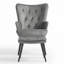 Fauteuil à oreilles et repose-pieds capitonnés-1653288150