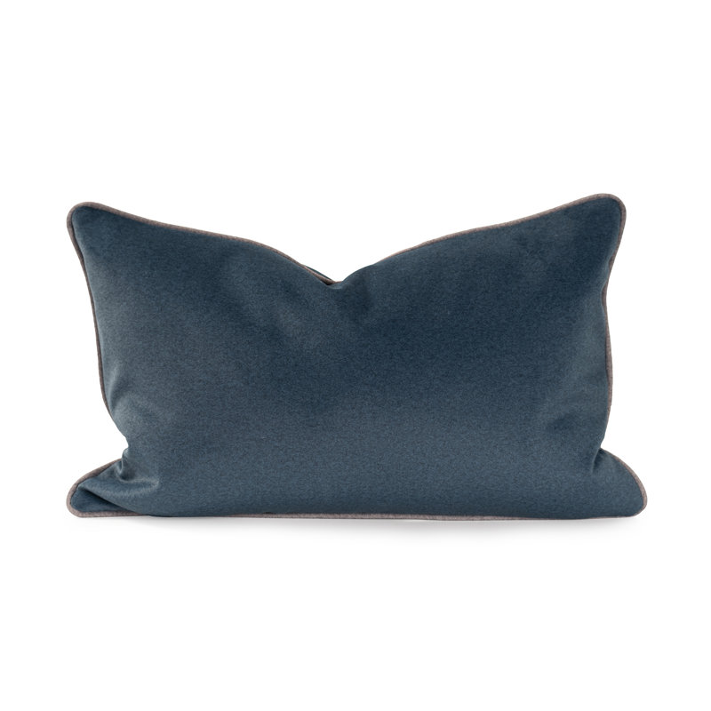 Oreiller en polyester 14 x 22 Qiviut, Bleu, Rectangle H 14 po x l 22 po, Polyester