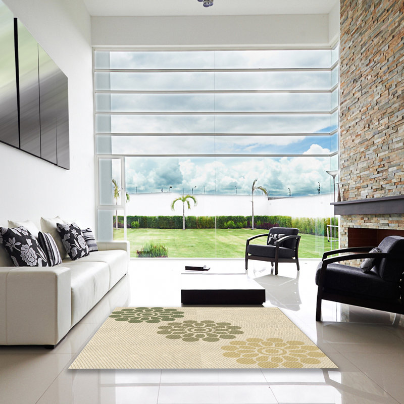Tapis brun en laine floral Smallwood, Carré 6 pi