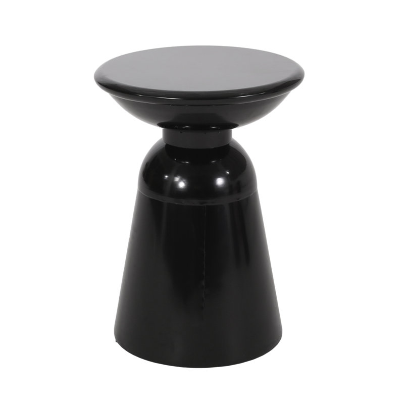 Table de bout d'extérieur en métal pour patio, Noir