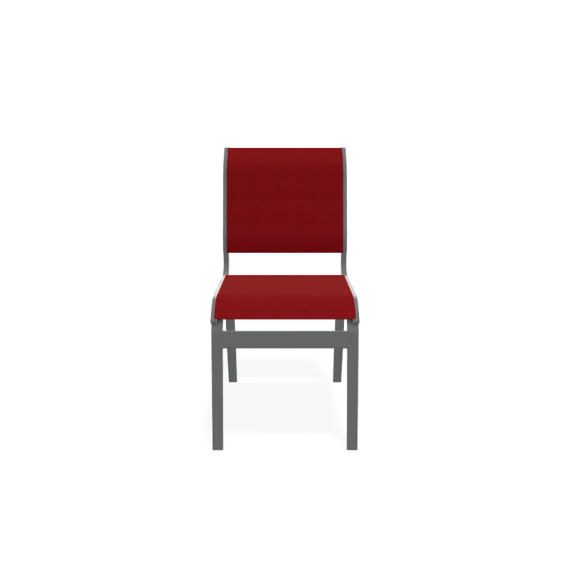 Chaise d'appoint de salle à manger Hiraku, Rouge 1D Sunbrella®, Graphite texturé