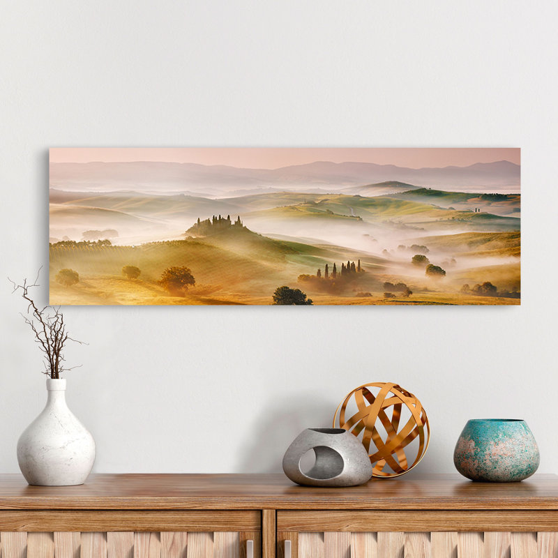 Val D'Orcia Panorama, Siena, Tuscany by Frank Krahmer - No Frame Print on Canvas, 40cm H x 120cm W x 4cm D