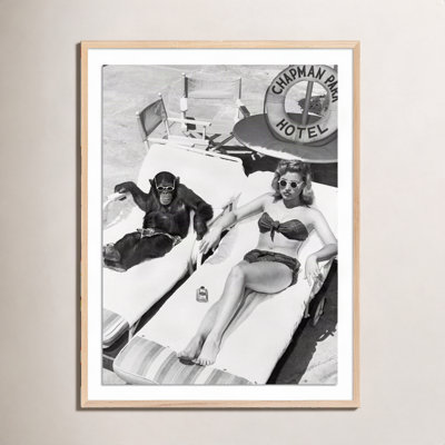 Amadeo "Woman Sunbathing with Chimpanzee" Print