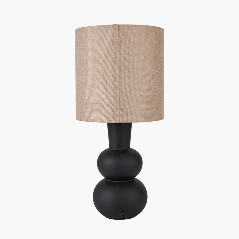Rivoli Ceramic Table Lamp, Matt Black 