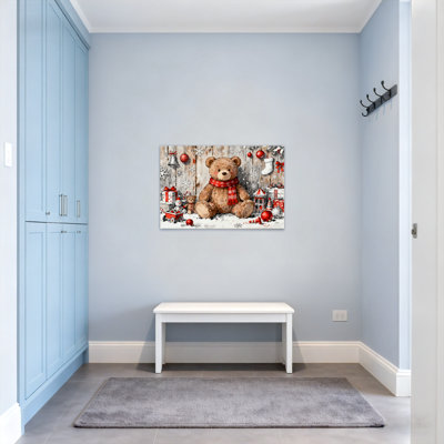 Christmas Christmas Bear With Scarf And Gifts