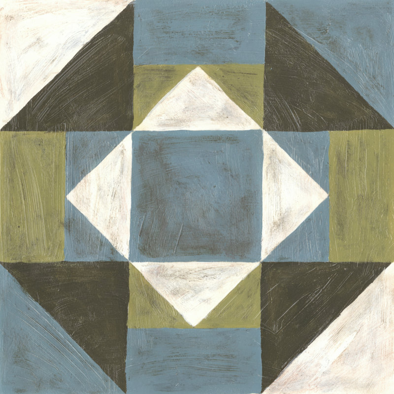 Patchwork Tile III - Wrapped Canvas Painting, 30cm H x 30cm W x 3.8cm D