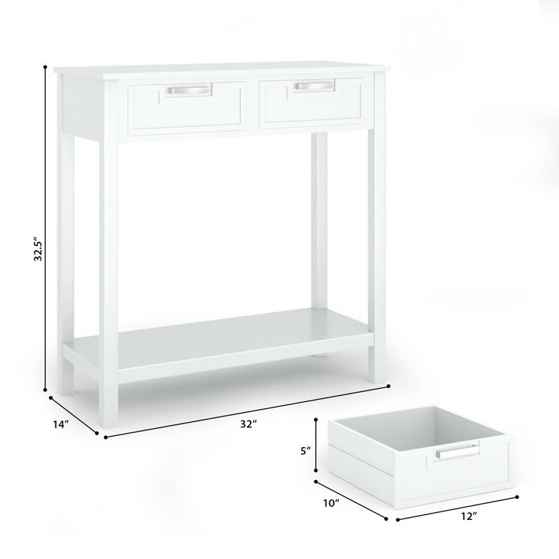 Abai 32'' Console Table, White
