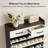 Multifunctional Narrow Flip-Flop Shoe Cabinet With 3 Doors And 2 Drawers, Freestanding Shoe Cabinet With Adjustable Dividers, For Entrance Halls And Corridors-1609062547