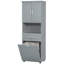 Grande armoire de salle de bain avec panier à linge, grand panier à linge inclinable et armoire de rangement supérieure-339280700